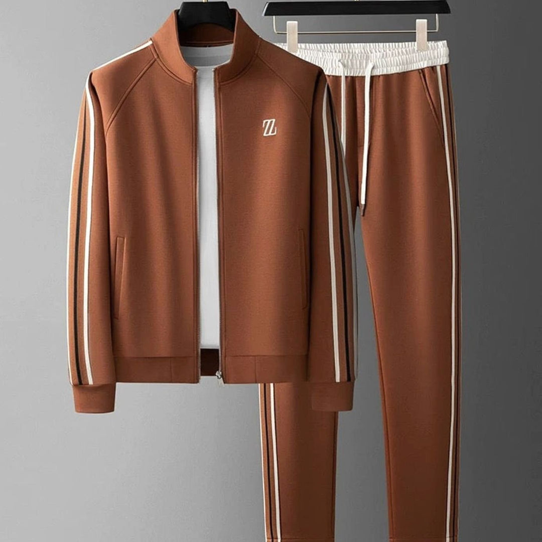 Herren Regular-Fit Lycra Streifen-Trainingsanzug für jede Aktivität