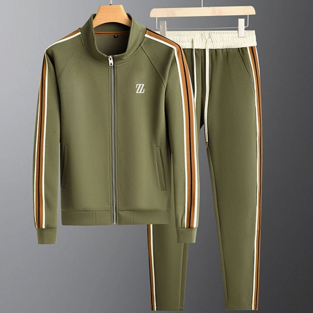 Herren Regular-Fit Lycra Streifen-Trainingsanzug für jede Aktivität