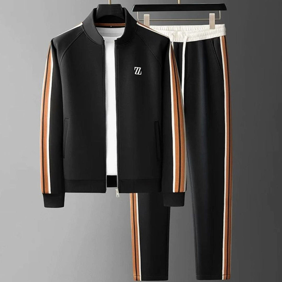 Herren Regular-Fit Lycra Streifen-Trainingsanzug für jede Aktivität
