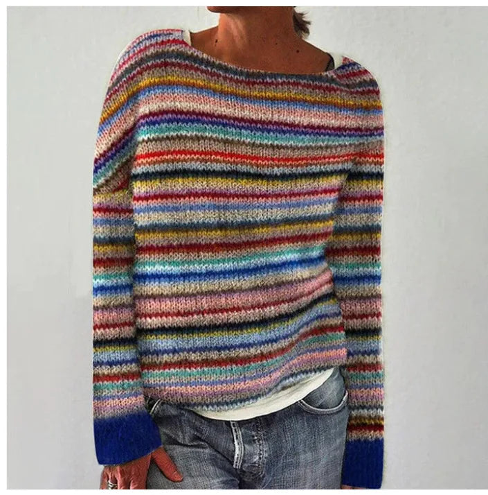 Carola™ Gestrickter Pullover mit Bunten Skandinavischen Mustern