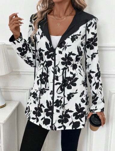 Hailey | Damen Leopardenprint Hoodie mit Reißverschluss
