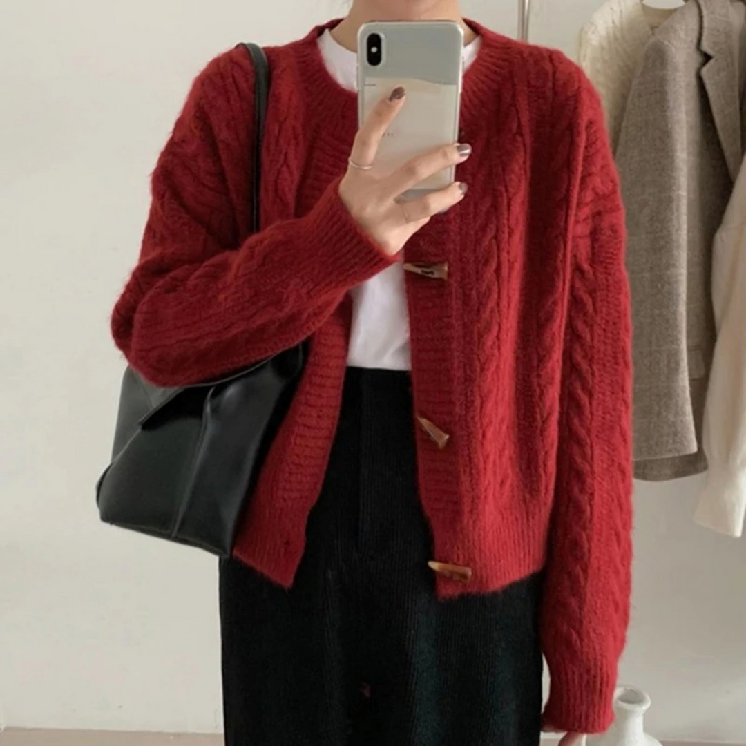Amaya™ Retro Gestrickte Strickjacke mit Eleganz