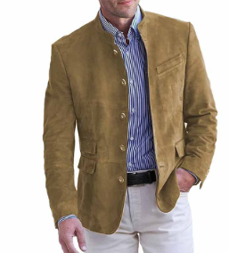 Charles| Herren Freizeitblazer mit Stehkragen und Knöpfen