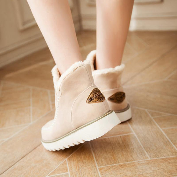 Valentina | Dames Instap Enkel Platform Stikdetail Laarzen