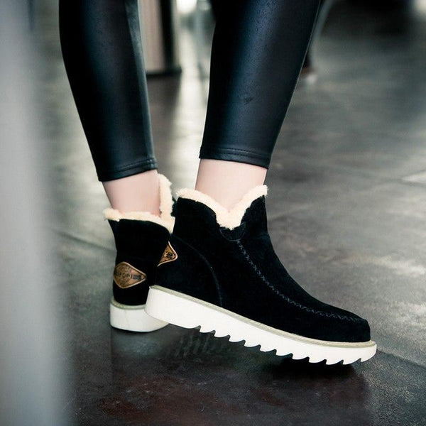 Valentina | Dames Instap Enkel Platform Stikdetail Laarzen