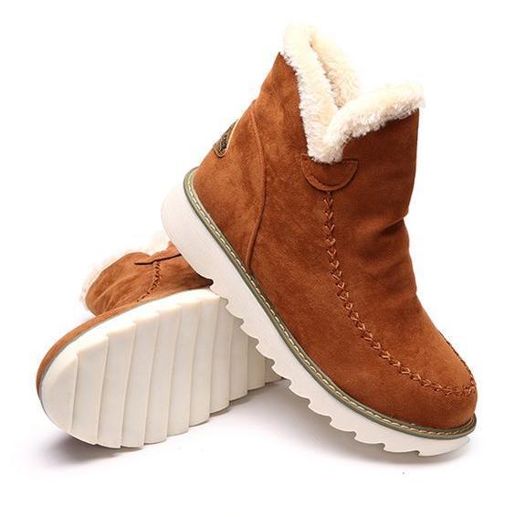 Valentina | Dames Instap Enkel Platform Stikdetail Laarzen