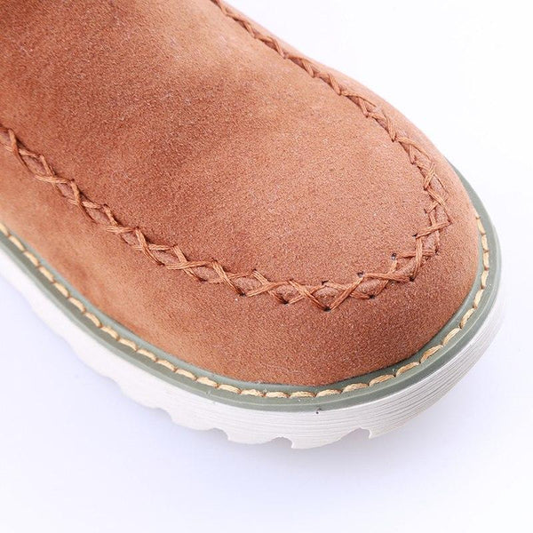 Valentina | Dames Instap Enkel Platform Stikdetail Laarzen