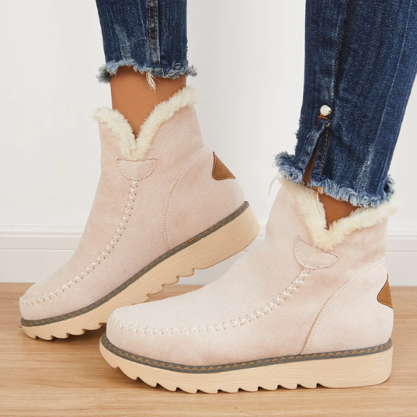Valentina | Dames Instap Enkel Platform Stikdetail Laarzen