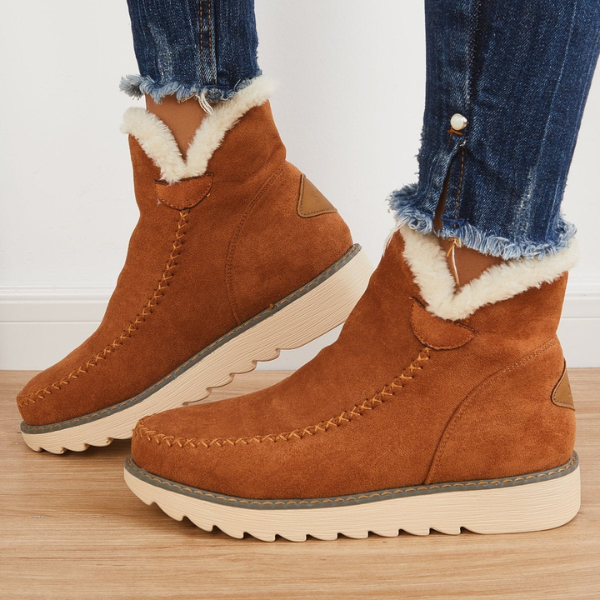 Valentina | Dames Instap Enkel Platform Stikdetail Laarzen