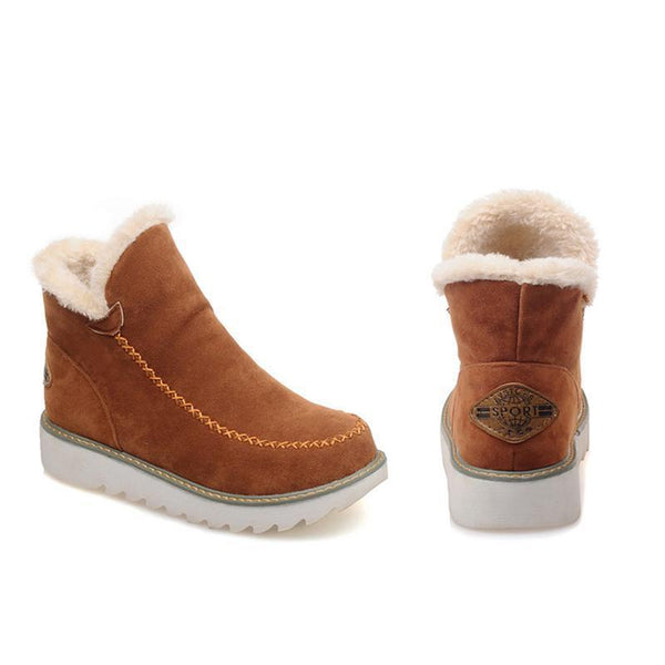Valentina | Dames Instap Enkel Platform Stikdetail Laarzen