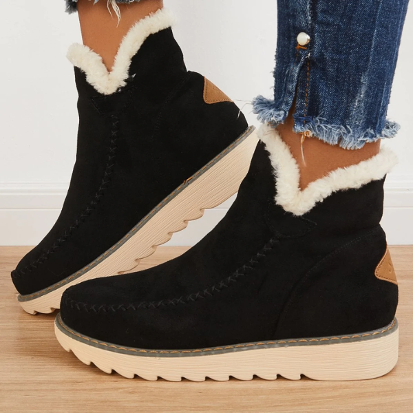 Valentina | Dames Instap Enkel Platform Stikdetail Laarzen