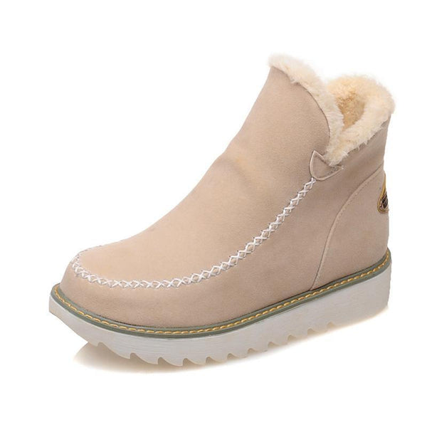 Valentina | Dames Instap Enkel Platform Stikdetail Laarzen