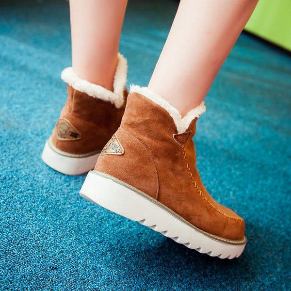 Valentina | Dames Instap Enkel Platform Stikdetail Laarzen