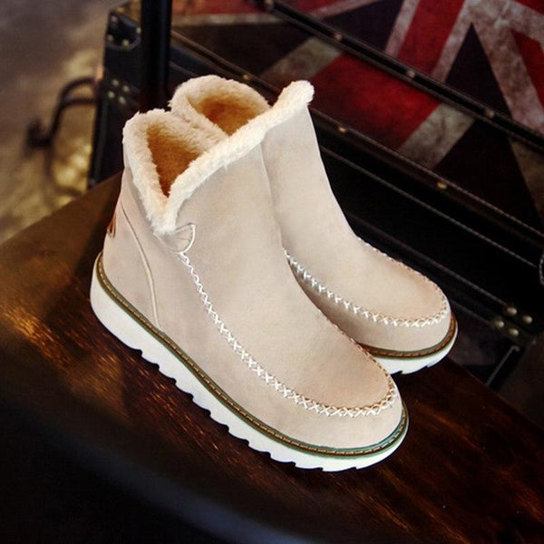 Valentina | Dames Instap Enkel Platform Stikdetail Laarzen