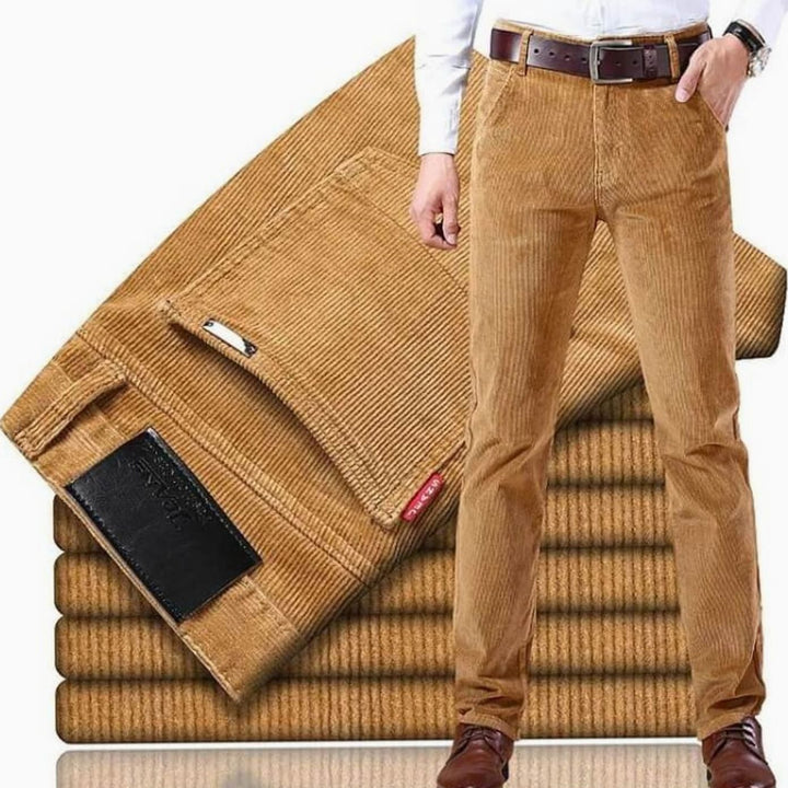 Klassieke Corduroy Rechte Pantalon Heren - Khaki