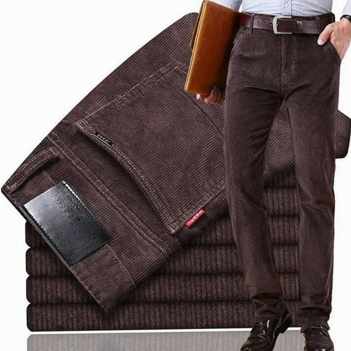Klassieke Corduroy Rechte Pantalon Heren - Donkerbruin