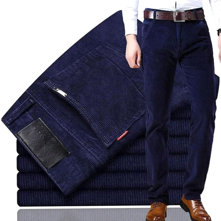 Klassieke Corduroy Rechte Pantalon Heren - Donkerblauw