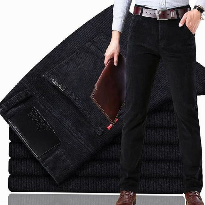 Klassieke Corduroy Rechte Pantalon Heren - Zwart