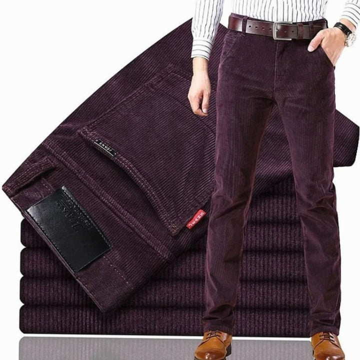 Klassieke Corduroy Rechte Pantalon Heren - Paars