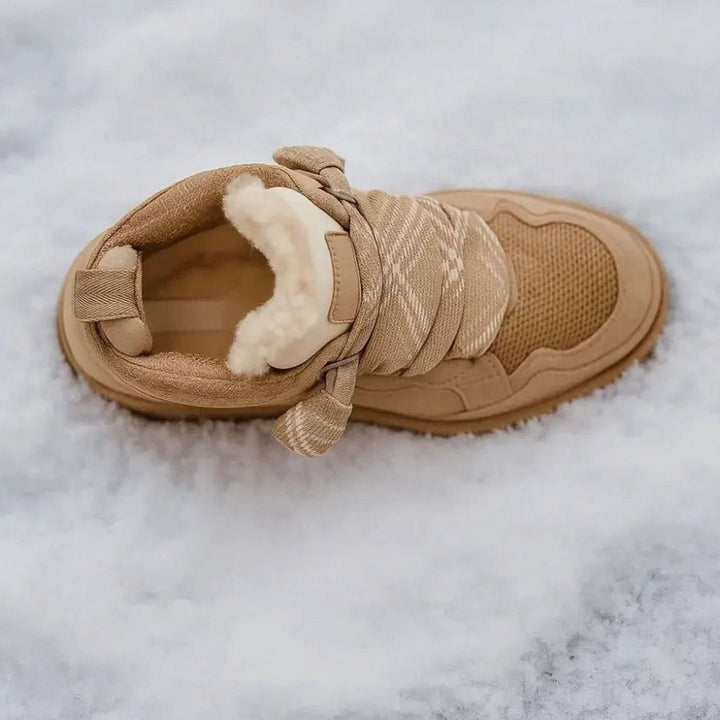 Laarzen Dames Gevoerde Winterstiefeletten Veterschoenen Antislipzool