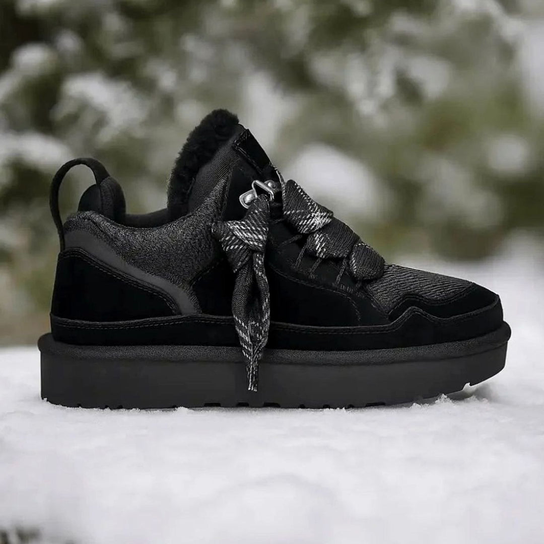 Laarzen Dames Gevoerde Winterstiefeletten Veterschoenen Antislipzool