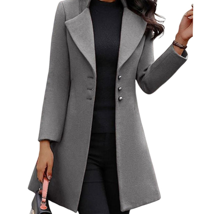 Lange Getailleerde Winterjas Dames Trenchcoat Zwart - Grijs