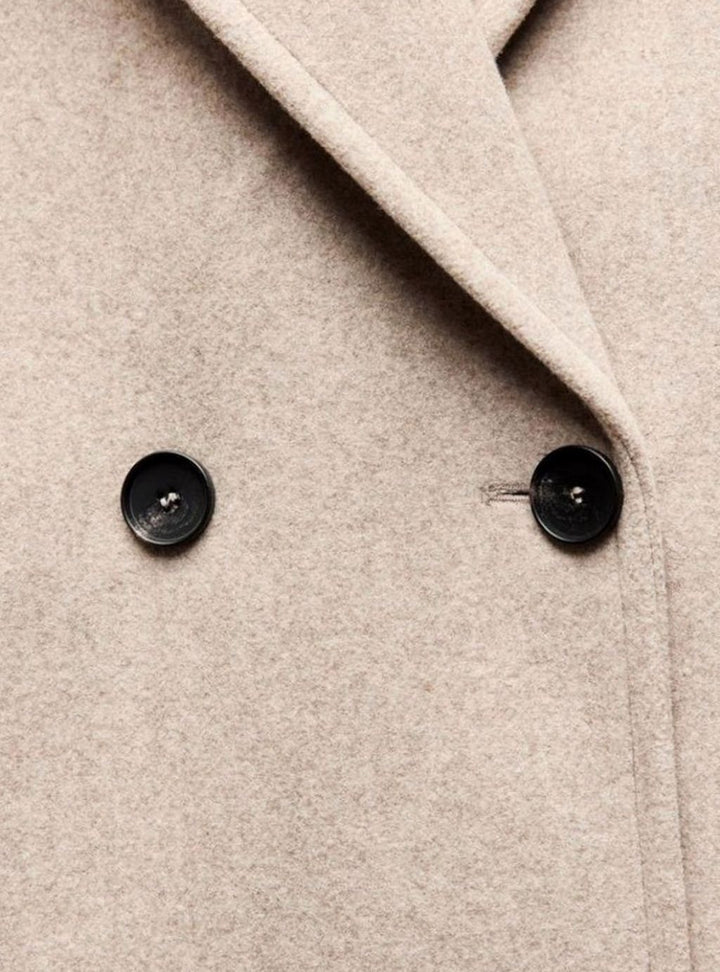 Lange Trenchcoat Dames Dubbele Knoopsluiting Wijde Pasvorm