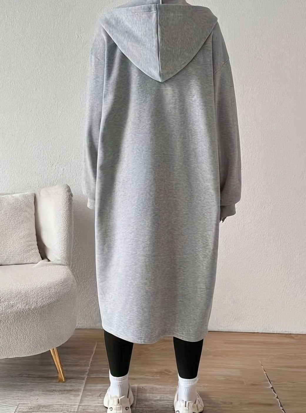 Lange Trenchcoat Dames Oversized Capuchon Rits Winterjas