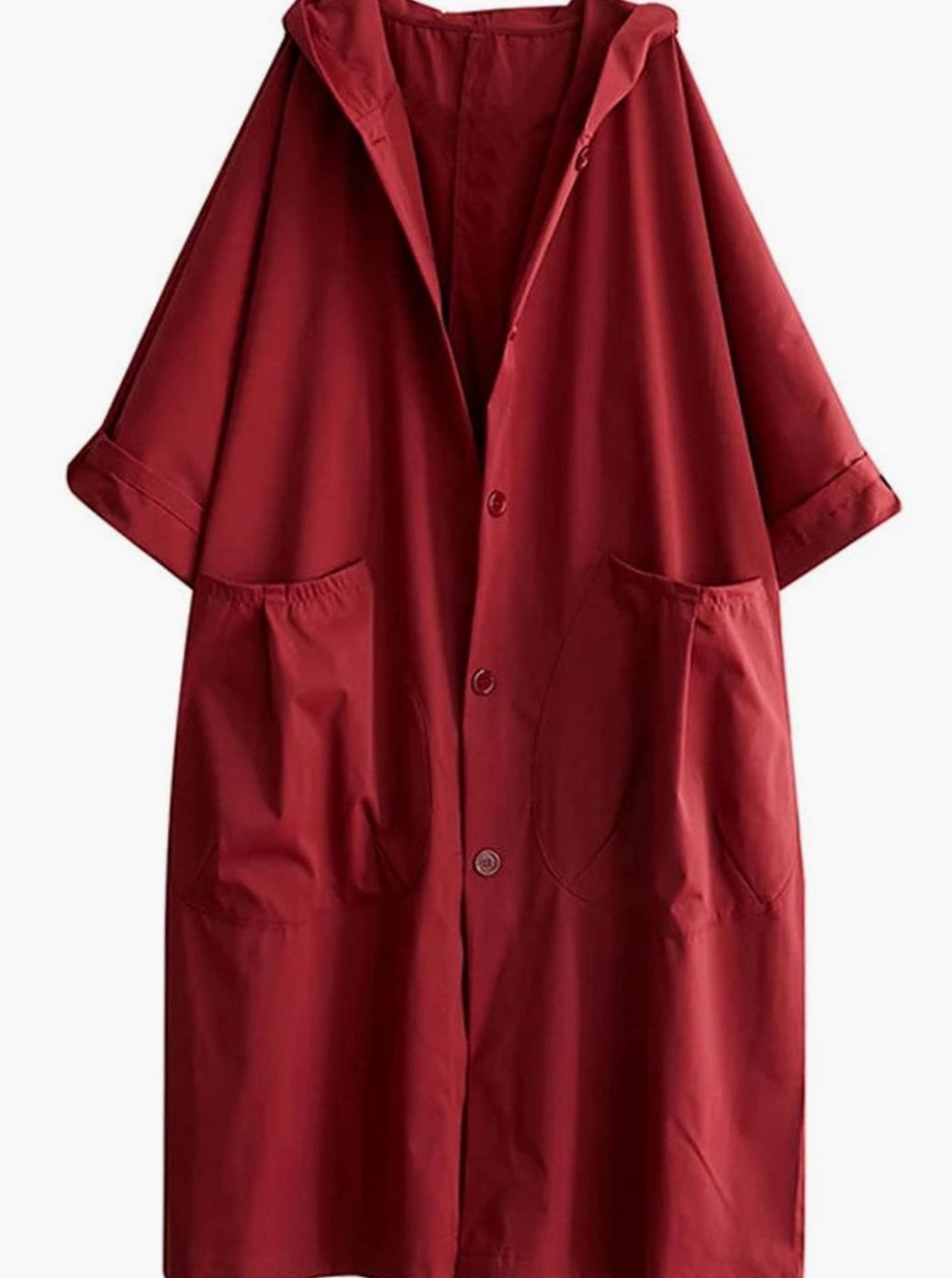Langer Regenmantel mit Kapuze für Damen wasserdichter Oversize-Trenchcoat