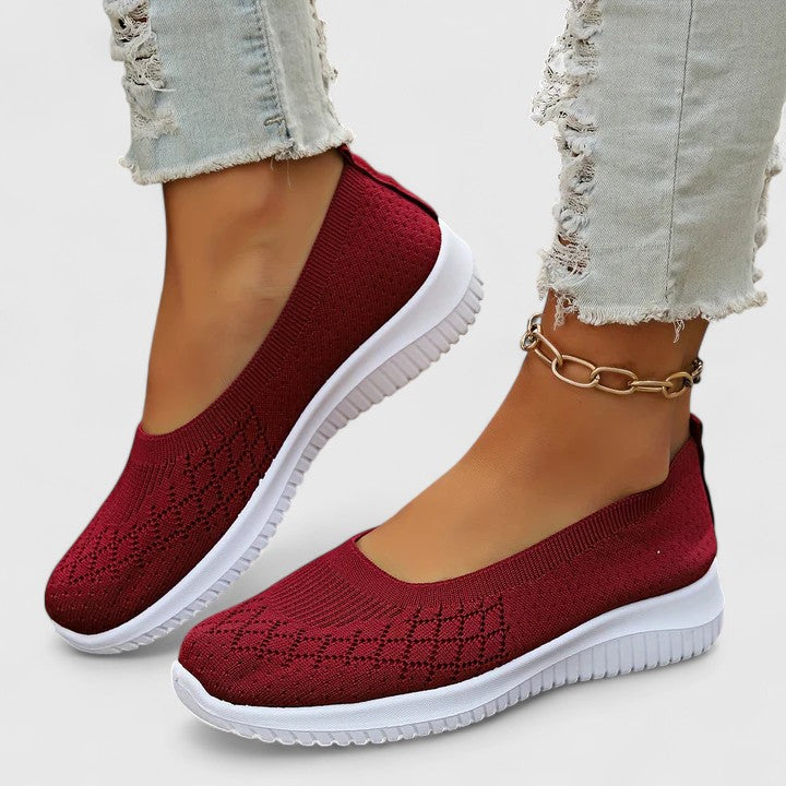 Giselle | Damen Leichte Slip-On Gestrickte Ballerinas