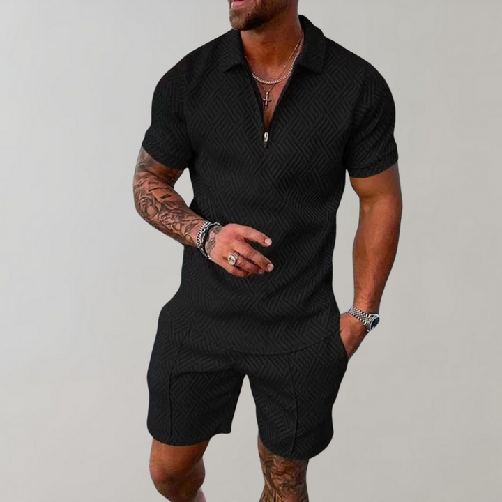 Avery | Heren Casual Set met Ritssluiting en Shorts