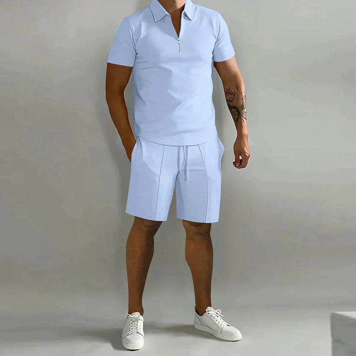 Jameson | Heren Rits Polo Overhemd Korte Broek Casual Set