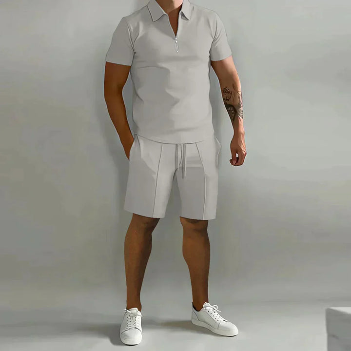 Jameson | Heren Rits Polo Overhemd Korte Broek Casual Set
