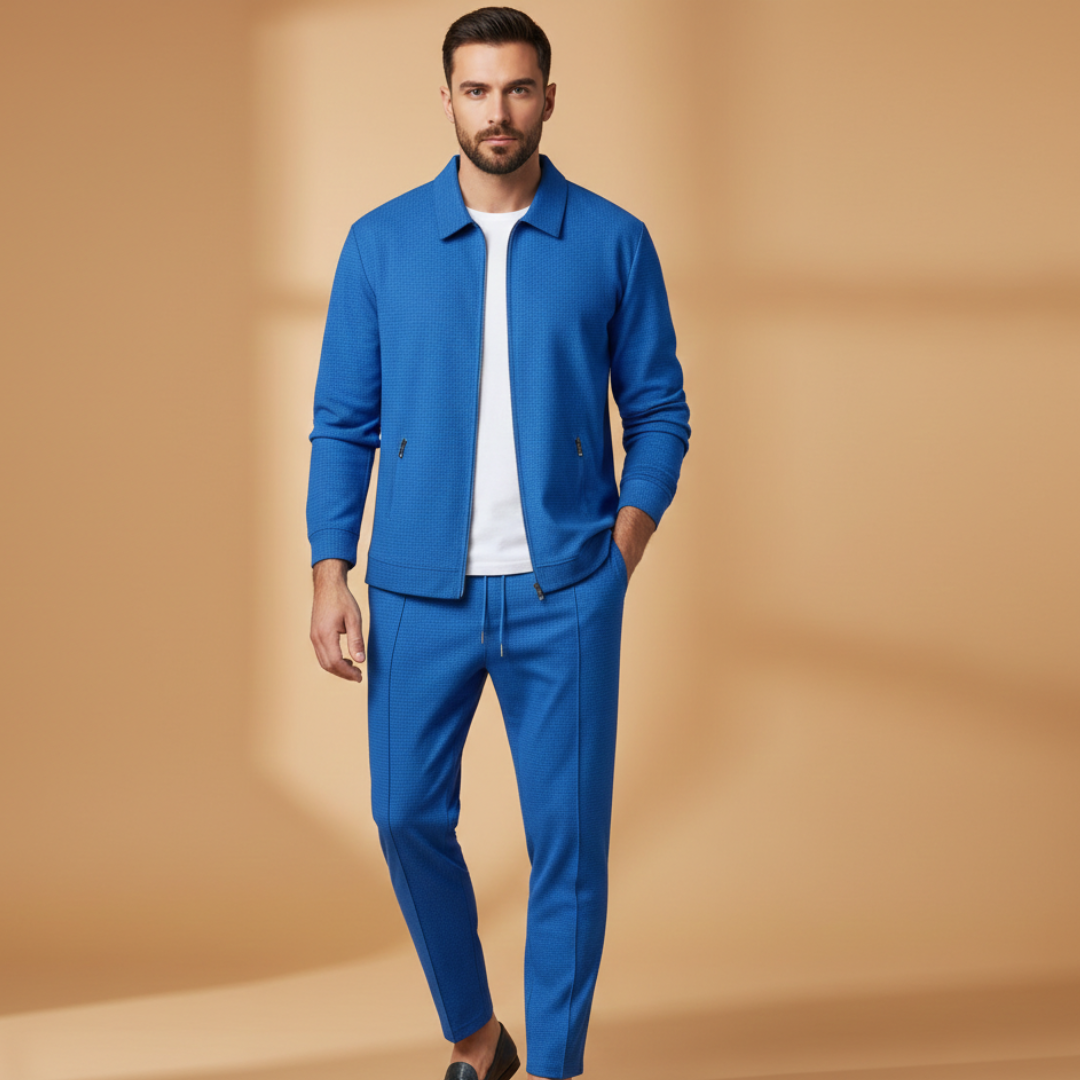 Elijah | Heren Casual Ritsjas Tweedelige Set
