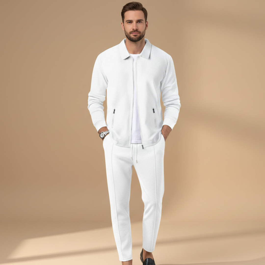 Elijah | Heren Casual Ritsjas Tweedelige Set