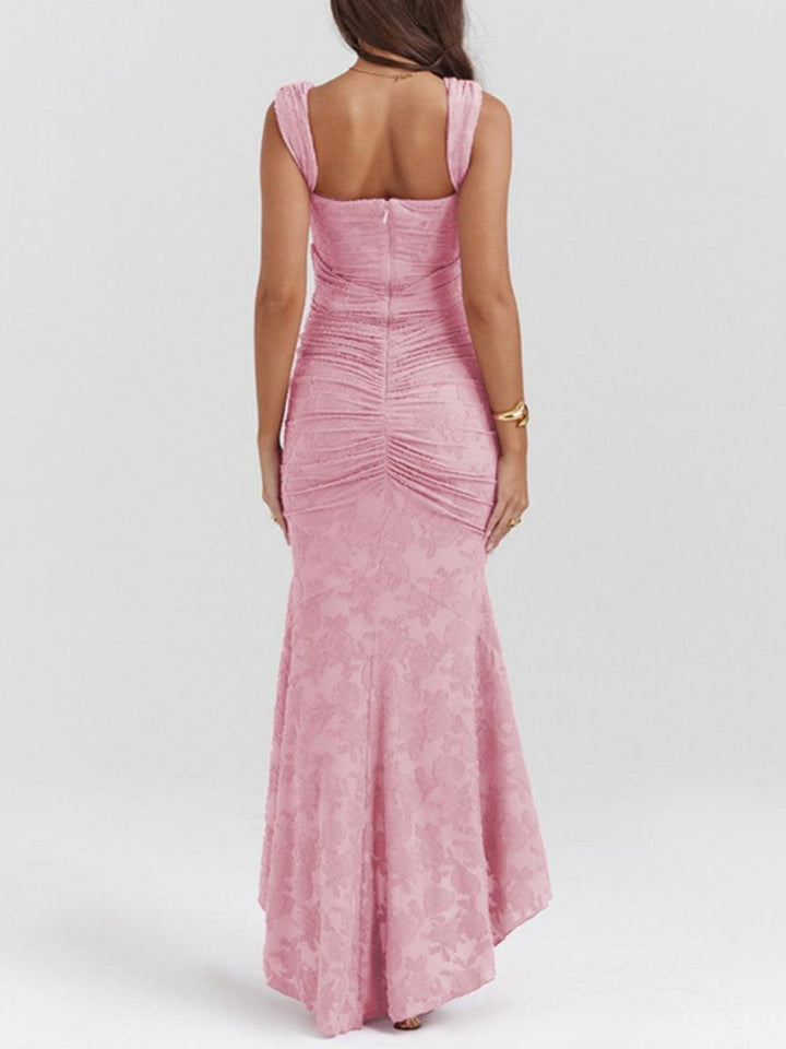 Moeder van de bruid jurk korsett mermaid jacquard kant midi
