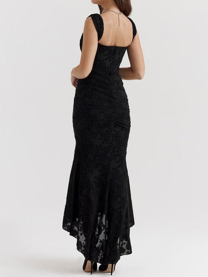 Moeder van de bruid jurk korsett mermaid jacquard kant midi