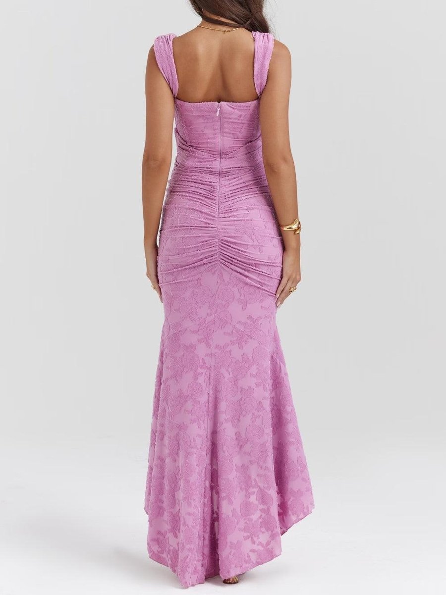 Moeder van de bruid jurk korsett mermaid jacquard kant midi