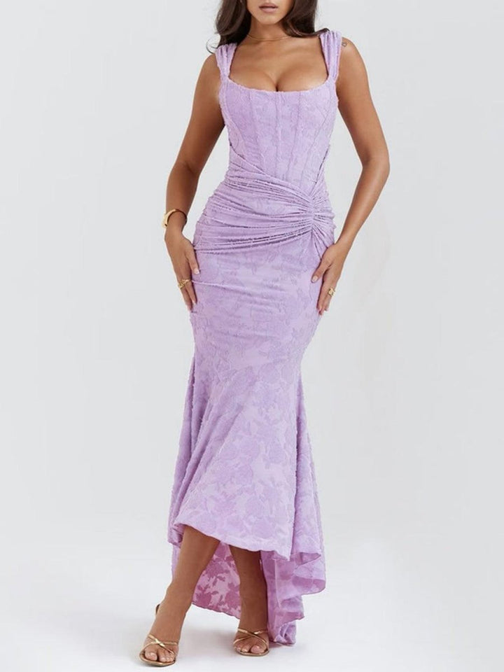 Moeder van de bruid jurk korsett mermaid jacquard kant midi