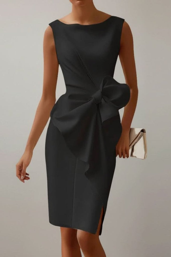 Mouwloze Strikdetail Midi Cocktail Dress Dames
