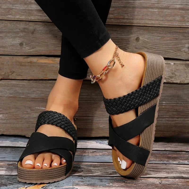 Kendra | Damen Orthopädische Plateau Slide Sandalen