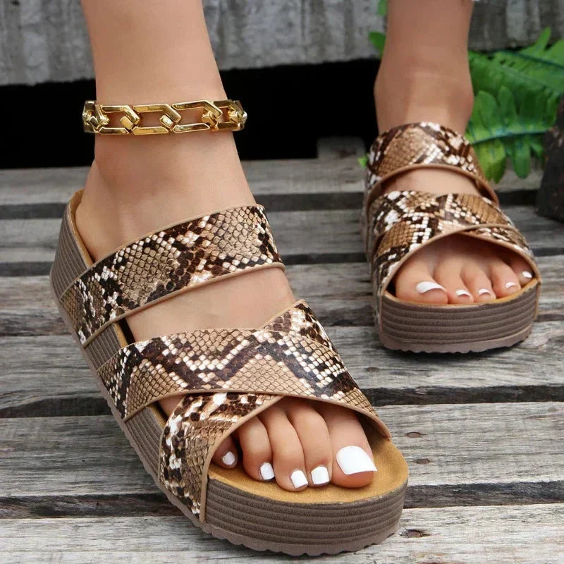 Kendra | Damen Orthopädische Plateau Slide Sandalen