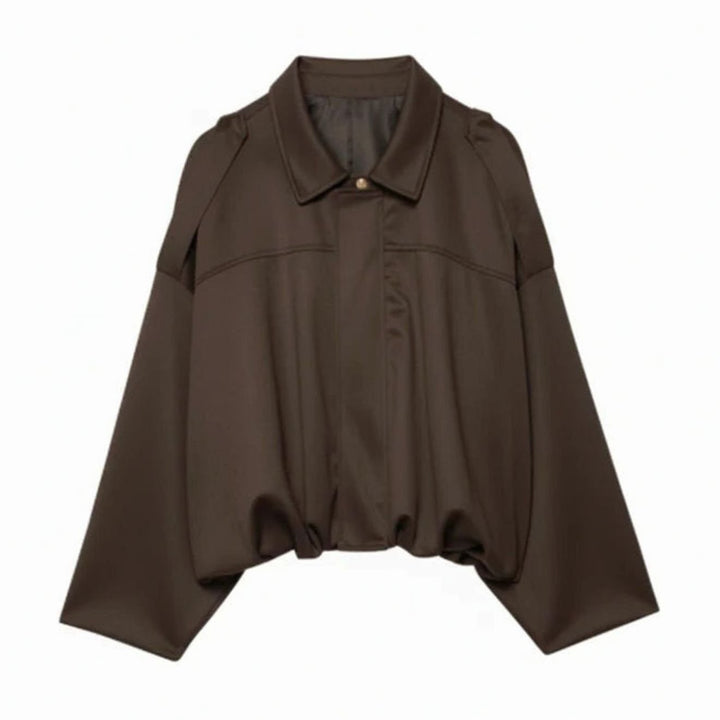 Oversized Suede Winterjas Dames Waterafstotend Bomber - Lichtbruin