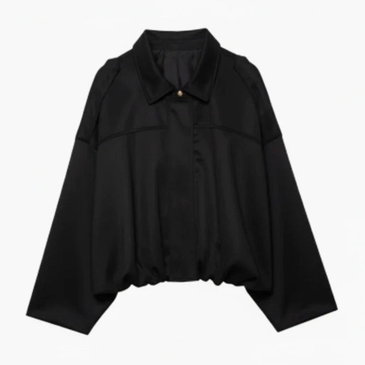 Oversized Suede Winterjas Dames Waterafstotend Bomber - Zwart