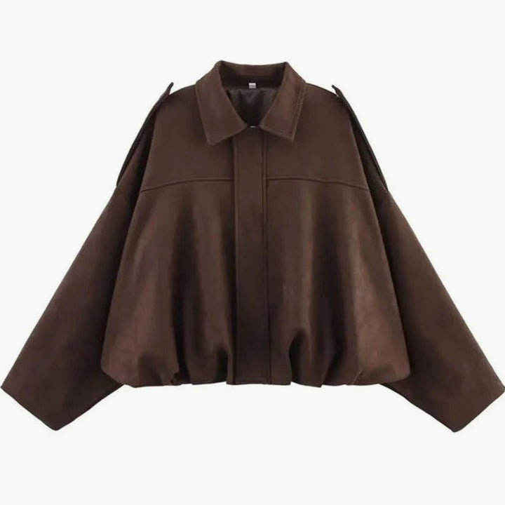 Oversized Suede Winterjas Dames Waterafstotend Bomber - Bruin