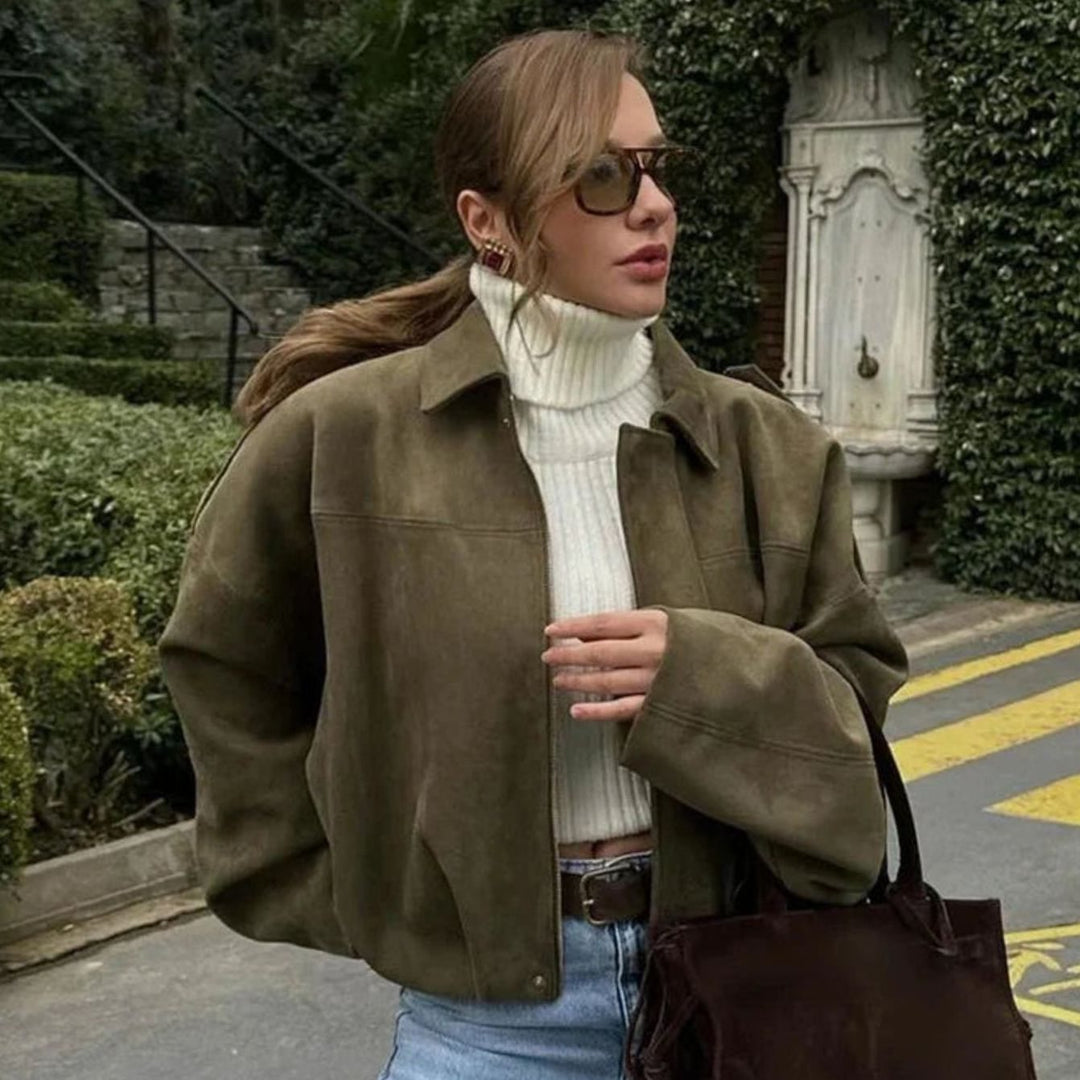 Oversized Suede Winterjas Dames Waterafstotend Bomber
