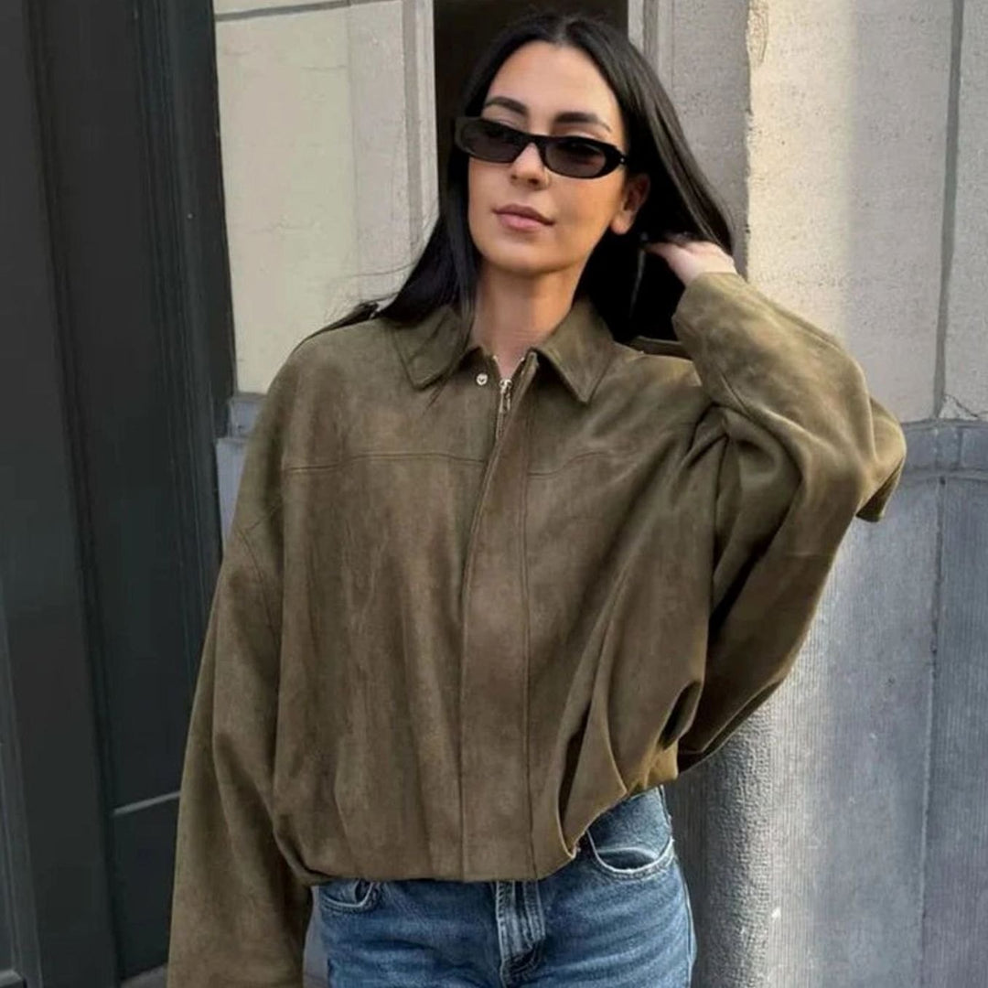 Oversized Suede Winterjas Dames Waterafstotend Bomber
