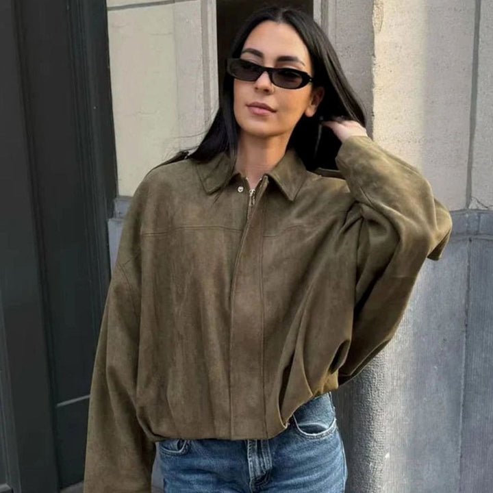 Oversized Suede Winterjas Dames Waterafstotend Bomber