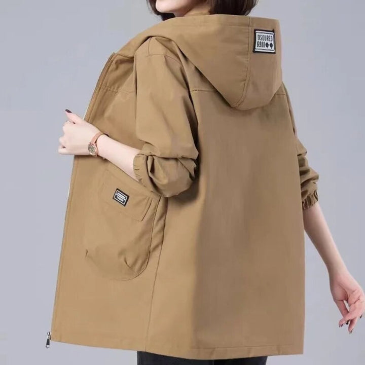 Parka Dames Lange Capuchonjas Lichtgewicht Katoen-Polyester Mix - Khaki