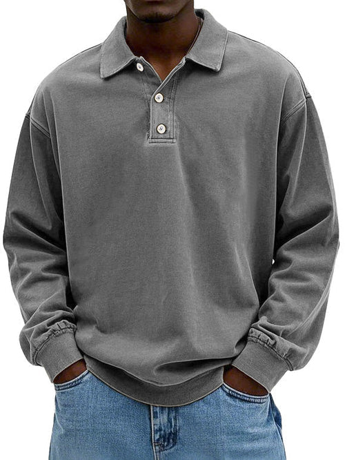 Asher | Heren Casual Polo Shirt met Lange Mouwen